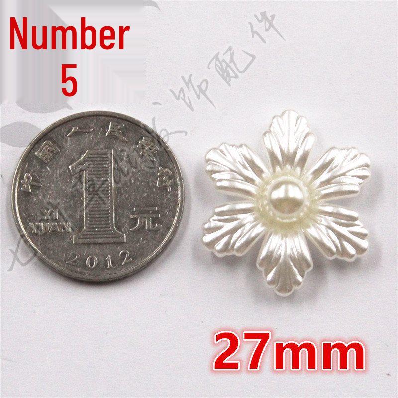 ABS Imitation Pearl Large Flower Center with Three, Four, and Five-Petal Options