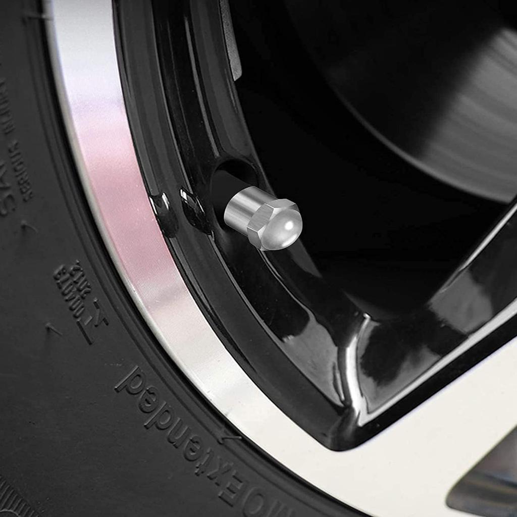 Chrome Tire Valve Stem Caps 30Pack, Non-Corrosive Plastic with Leak-Proof Air Rubber Seals, Dustproof and Waterproof, Universal Valve Stem Covers for