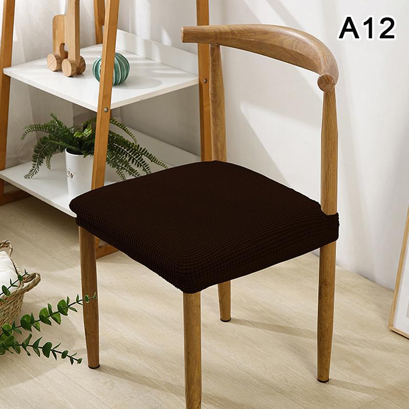 Stretch Chair Seat Covers Chairs Removable Washable Anti-Dust Upholstered Dining Room Seats Protector Cushion Slipcovers&