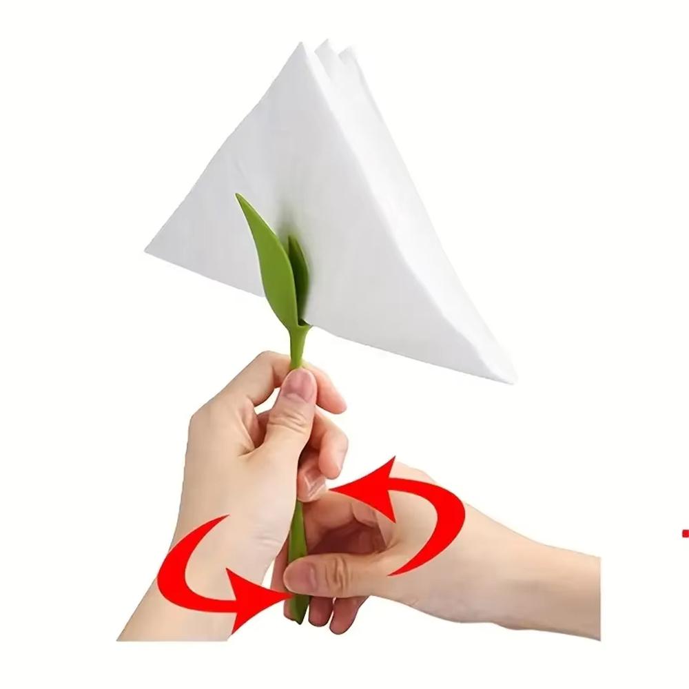 1/4Pcs Romantic Arrangement Of Rolled Flowers Rose Tissue Flower Tool Paper Towel Flower Origami Napkin Holder Hotel Decoration