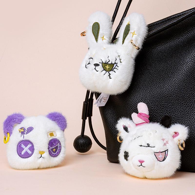 Halloween Dark Reborn Rabbit Panda Deer Plush Keychain Hanging Decor With Pp Cotton For Easter Gifts