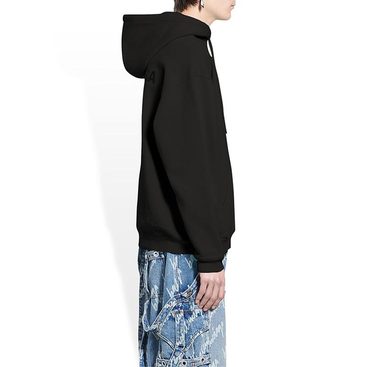 Balenciaga Logo Hoodie Medium Fit 'Washed Black' Men's 600583TLVB81146