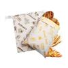 ABFS Reusable Beeswax Bread Bags 2 Pcs 17Inch X 13Inch For Freezer& Refrigerator, Beeswax-Lined Cotton Storage Bags Natural
