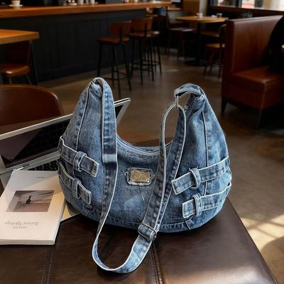 Borsa Grande in Denim da Donna a Spalla per Pendolari