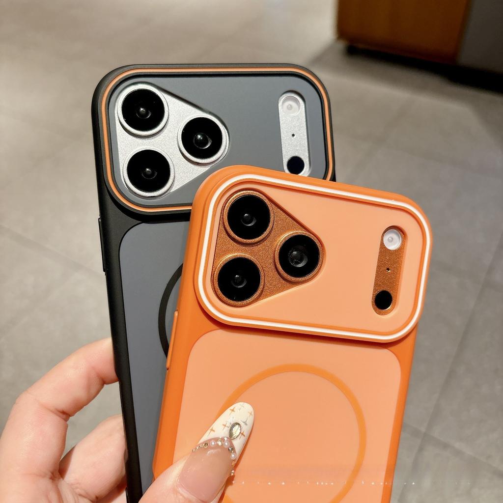 Applicable to iPhone17promax contrasting color beauty eye skin sense magnetic mobile phone case Apple 16pro popular new