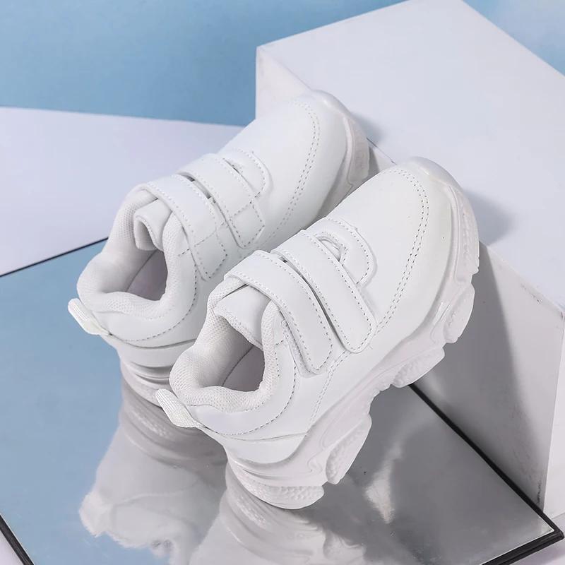 Fashion Children White School Sneakers Non-slip Kids Boys Tennis Shoes Sports Versatile Girls Causal Basketball Shoes Breathable