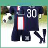 Parijs thuisshirt set Messi 30 Mbappé 7 Neymar 10 Polyester voetbaltenue