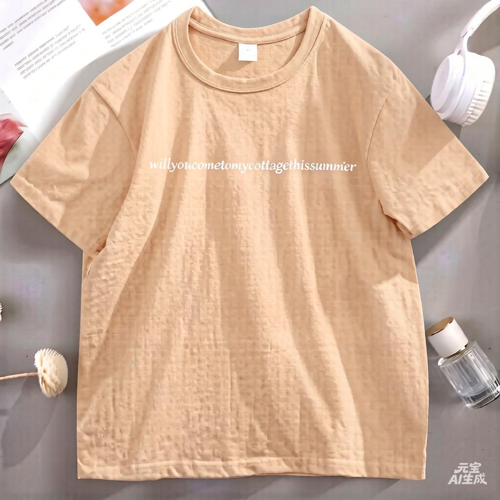 2025 Summer Cottagecore T Shirt Unisex Unisex Casual Round Neck Loose Streetwear Unisex Tee Trendy Fashion Clothing Top