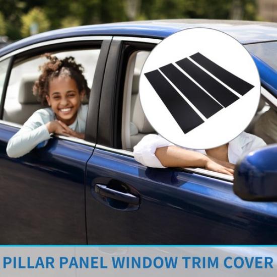 4 Pcs Car Pillar Window Trim Cover for Ford F-150 2004-2014 for Lincoln Black