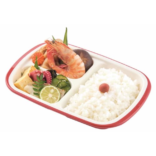 Rakuben Square Lunch Plate with Lid (Vermilion)