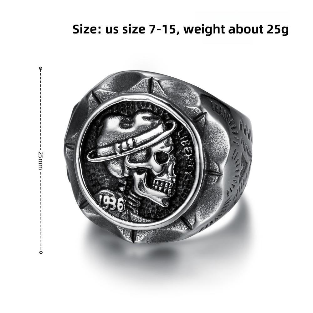 Trendy Punk Skull Ring for Men Vintage Gothic Jewelry Unique Fashion Statement Accessory