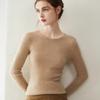 Women's 100% Pure Cashmere Sweater: Soft, Warm, Slim-fit, Round Neck, Ribbed, Long Sleeve, and Versatile Base Layer.