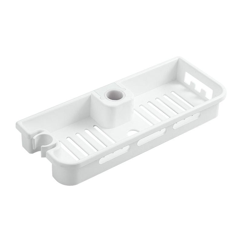 Cadru de duș suspendat, fără găurire, raft de duș pentru baie, suport pentru tavă de șampon cu cârlige pentru accesorii organizatoare de depozitare pentru baie