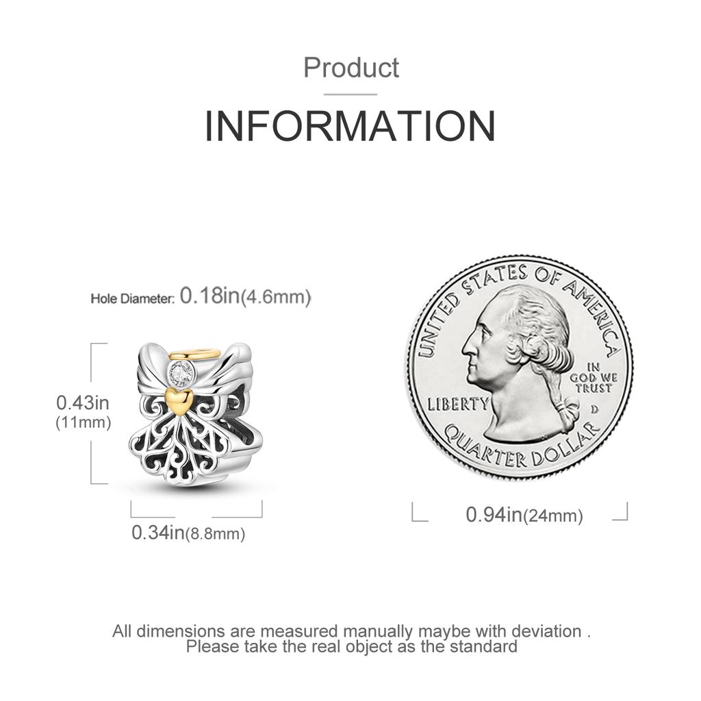 New In Copper Holy Angel Beads Charms Pendant Jewelry Fit Original Bracelet For Women Diy Party