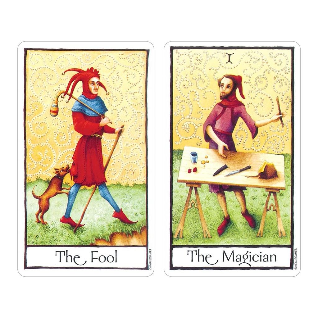 Kancharo 78-Card Tarot Card Set [Old English Tarot] Includes Japanese Tarot Card Instructions & Pouch (Authentic)