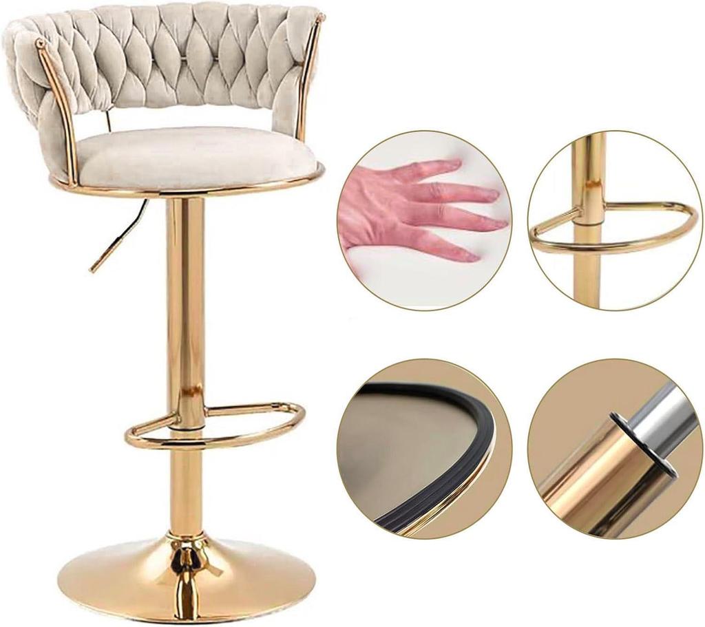 IMPERIA beige stool chair 100 cm fabric