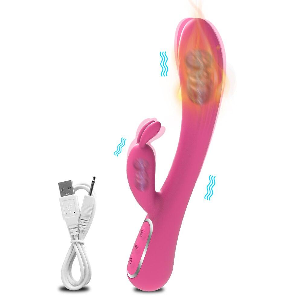 Silikonový vibrátor s masturbátorem Dildo pro ženy Bodový masážní přístroj G Klitorální stimulátor Režim vyhřívání Sexuální hračky pro ženy