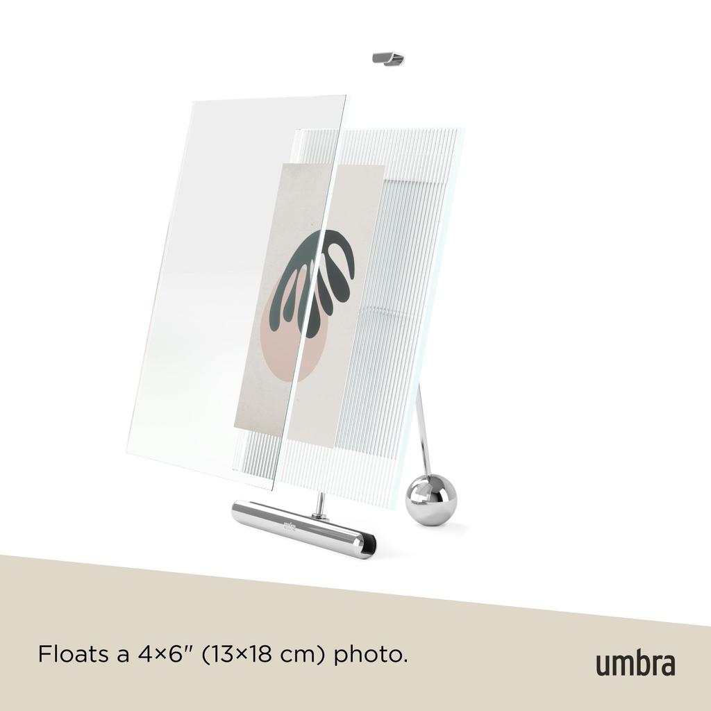 Official Umbra Flute Photo Postcard Size Frame, Silver, 10x15cm,
