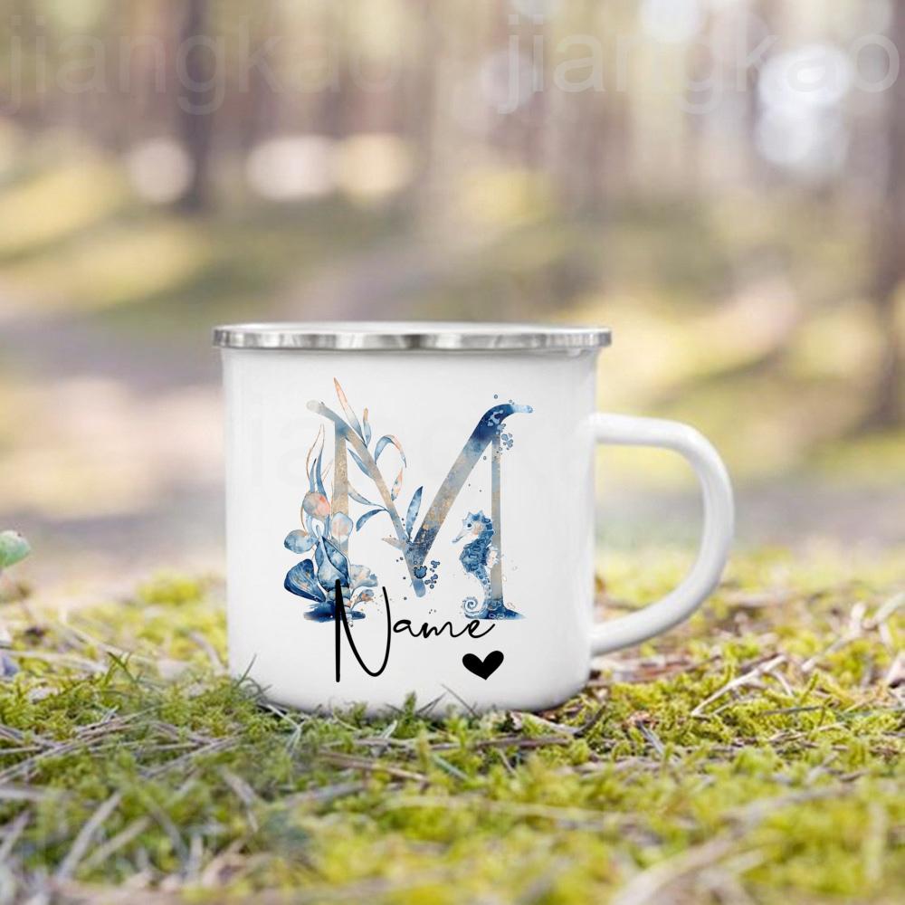 Personalized Mug for Kids Hot Chocolate Ocean Animal with Name Mug for Boys Kids Handle Mugs Birthday Party Favors Children Gift
