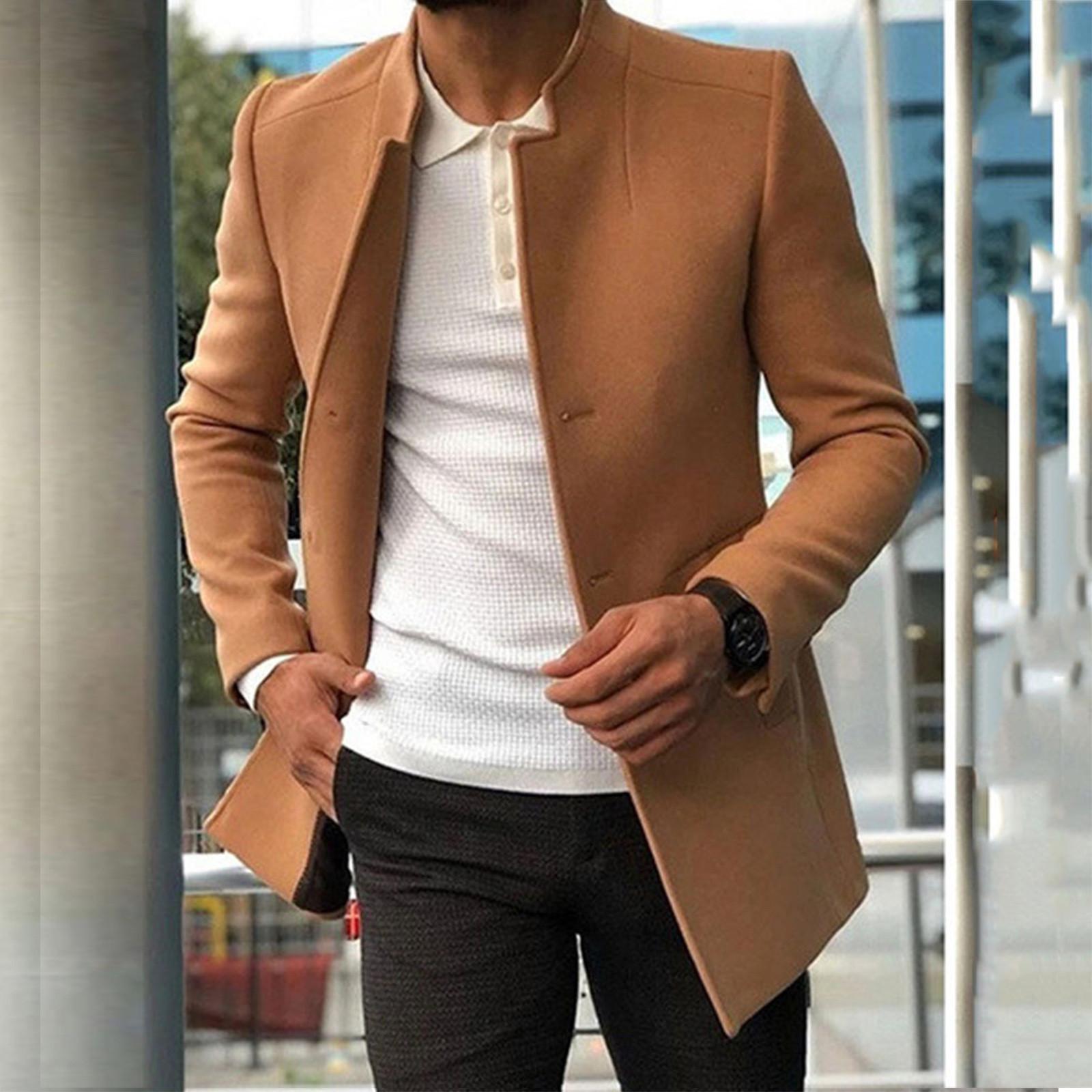 

Модная повседневная куртка-кардиган с лацканами, облегающая куртка с длинными рукавами и лацканами L верблюд