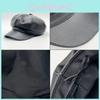 Pu Solid Color Leather Octagonal Beret Outdoor Breathable Hat Protection Sun