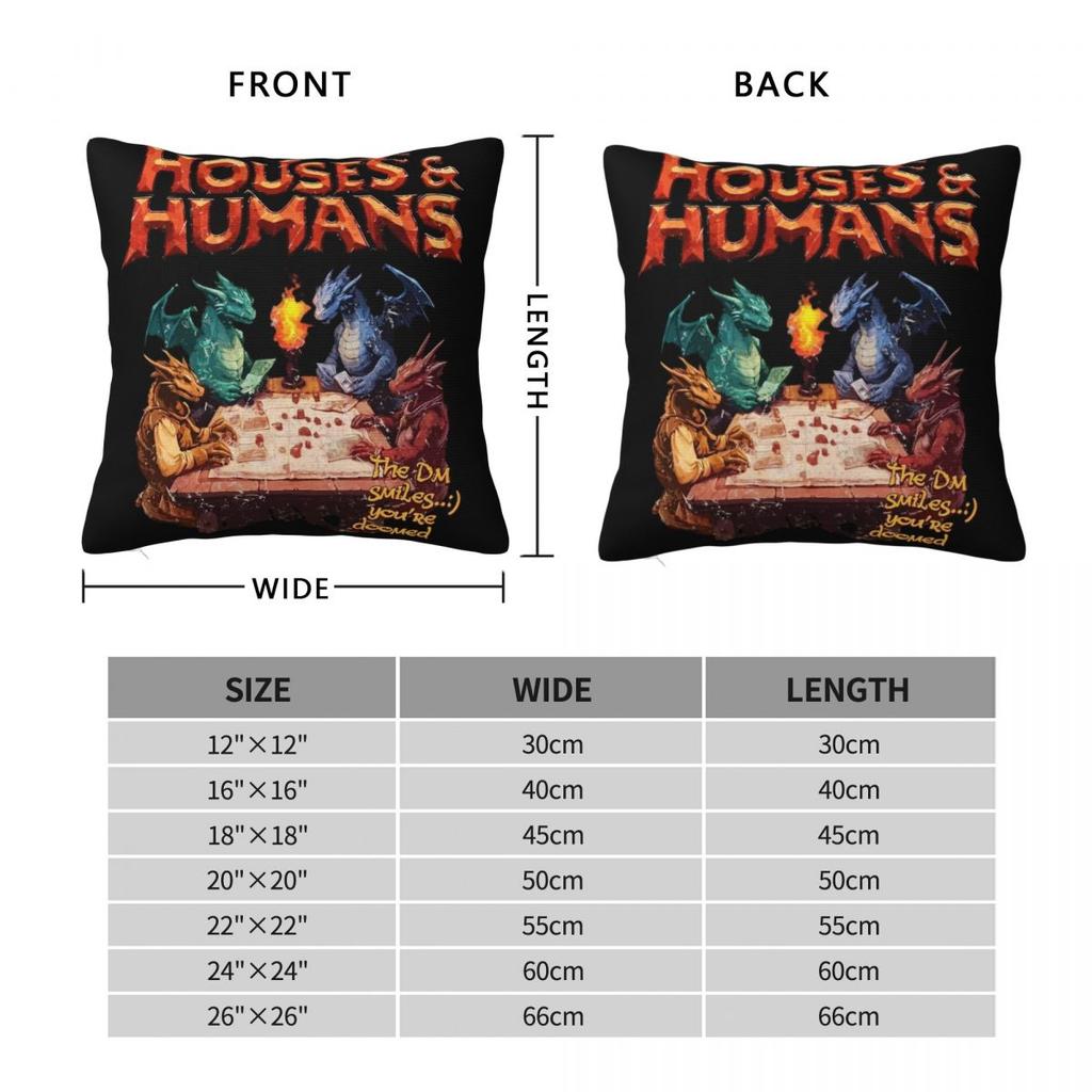 Home Decorations House And Humans Pillowcases Stuff Dungeons and Dragons Pillow Cover Square Multi Size