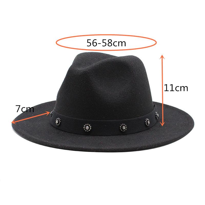 Top Hat British Classic Jazz Hat Wool Hat Big Eaves Hat Flat Edge Jazz Hat