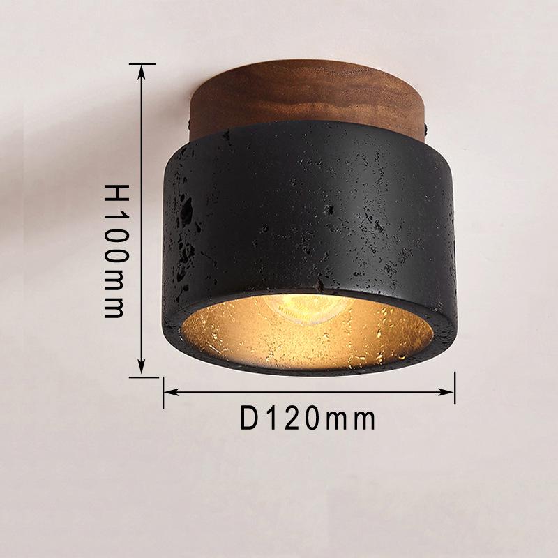 Nordic Wabi-Sabi Yellow Stone Ceiling Light for Hallways & Living Rooms