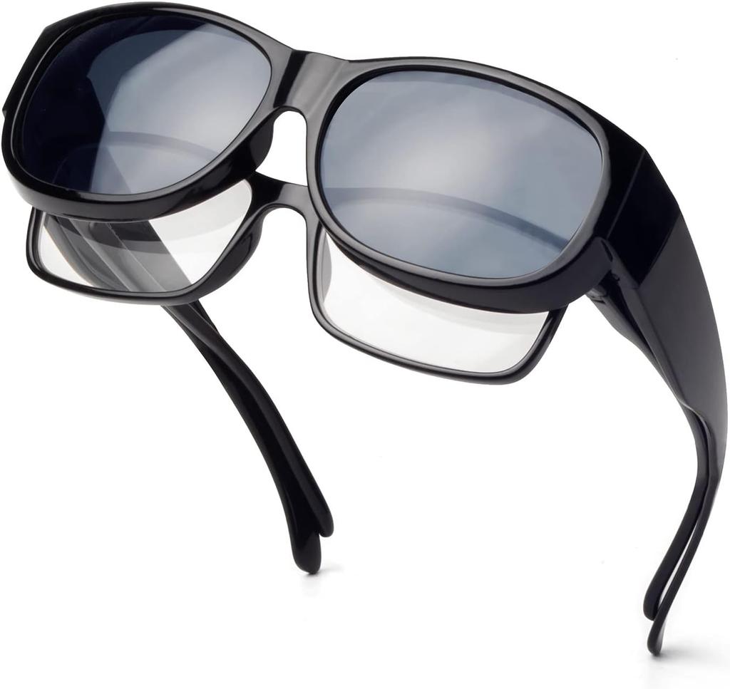 Occhiali da Sole Polarizzati Sovrapponibili Montatura in TR90 per Uomo Donna Da Mettere Sopra Occhiali da Sole Leggeri Sovradimensionati Quadrati Occhiali UV400