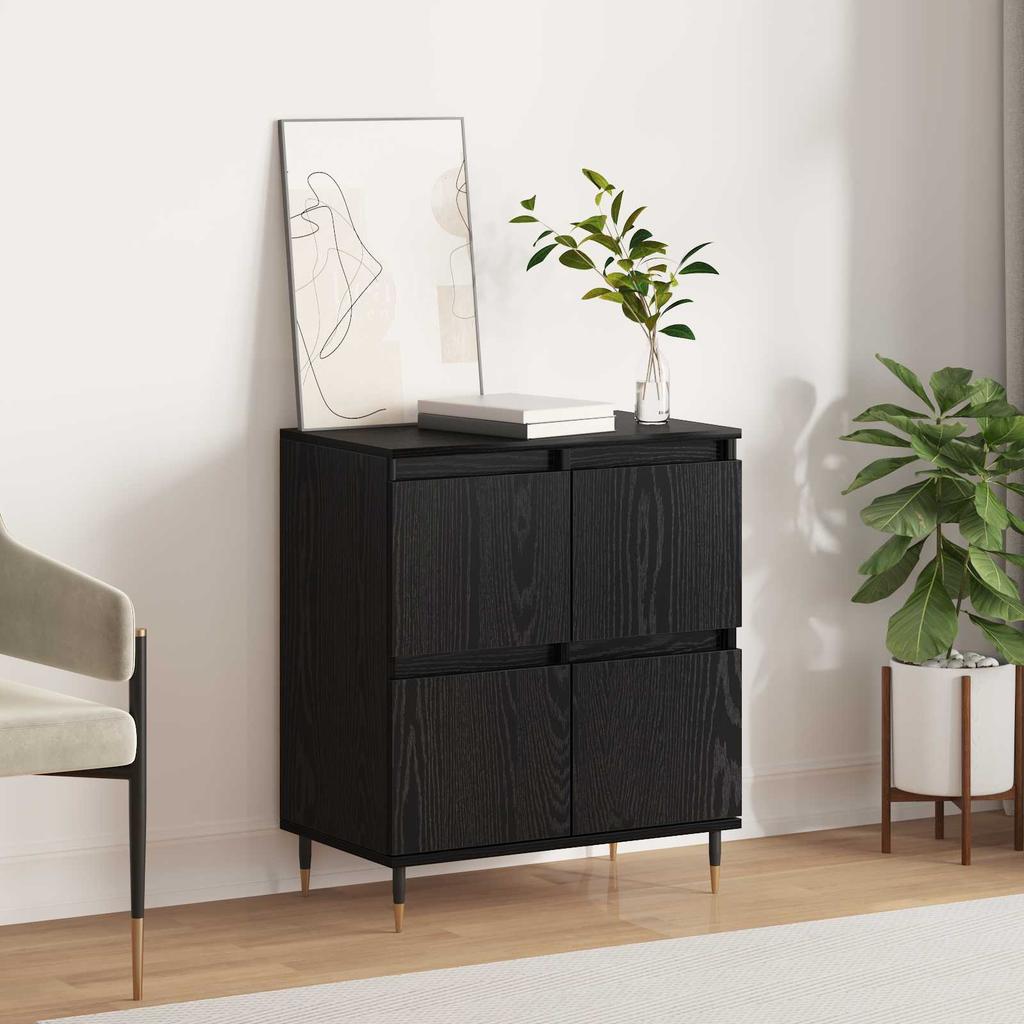 Sideboard in Black Oak Look 60 x 35 x 70 cm