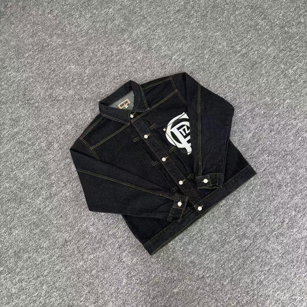 Corteiz Alcatraz Unisex Retro Denim Jacket – Loose, Casual, Trendy Top