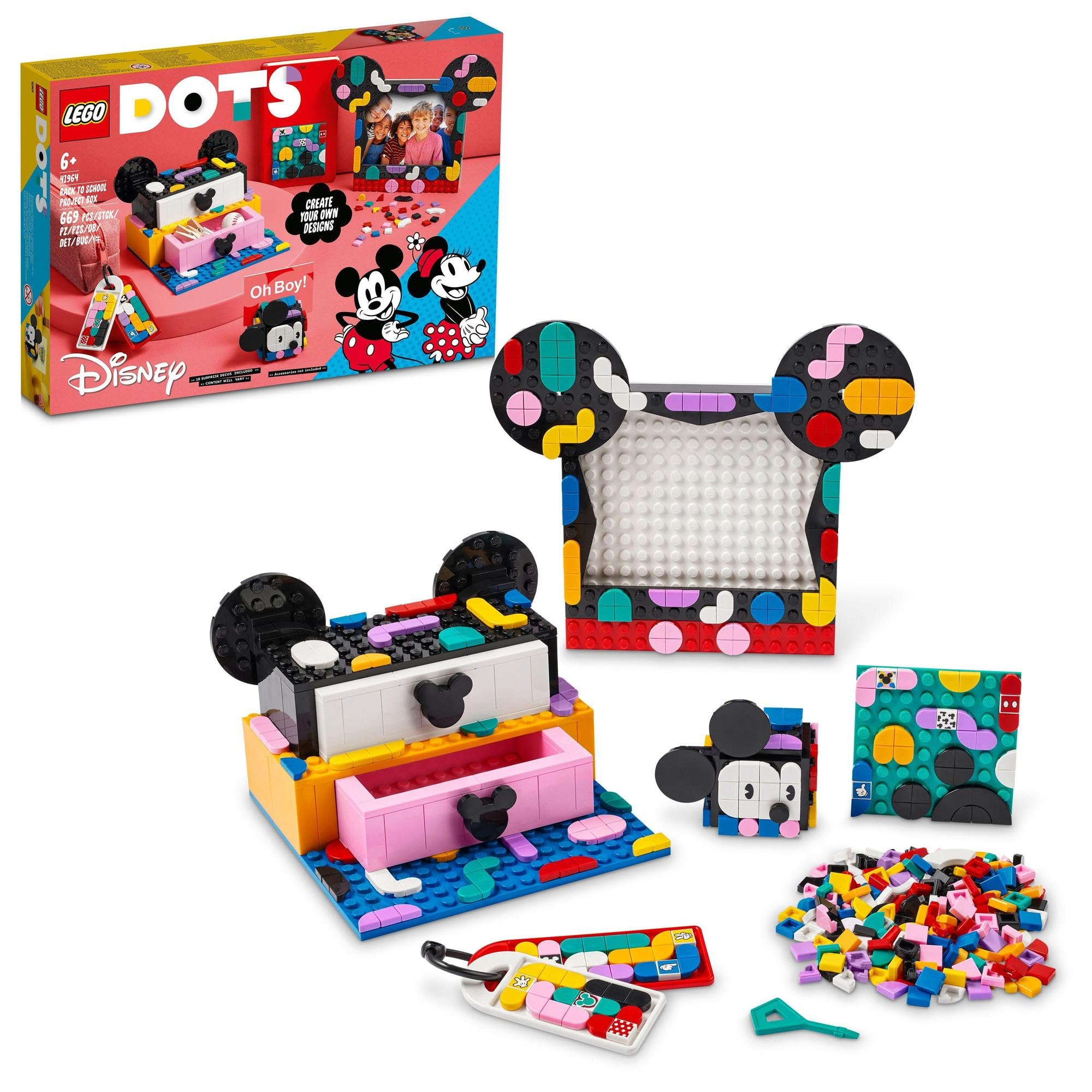 

LEGO DOTS Mickey and Minnie s Fun Toolbox 41964, Toy Blocks, Gift, Jewelry, Crafts, Boys and Girls, Ages 6 and Up