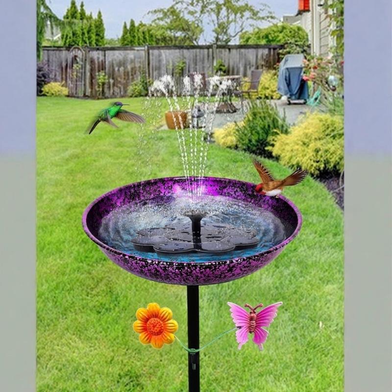 Weather Resistant Outdoor Bird Bath 34 Inch Metal Construction Great For Welcoming Wild Birds