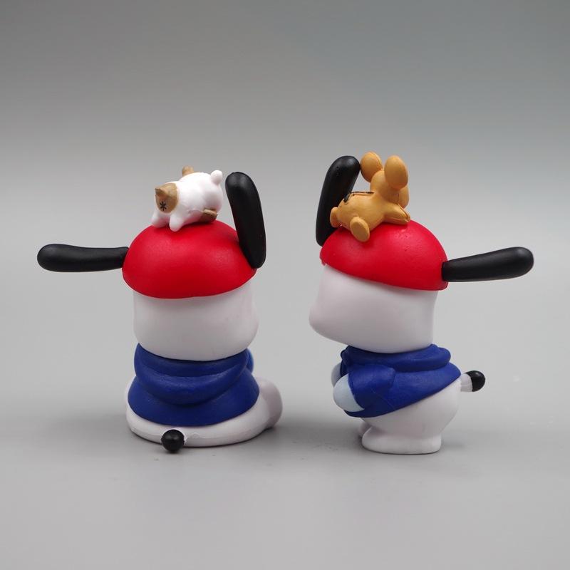 Two Anime Figure Cartoon Kawaii Pochacco DIY Decoration Girl Toy Room Desktop Ornaments Birthday Gifts
