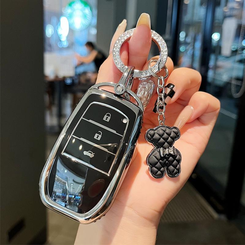 Toyota Car Key Case for Avalon, Camry, Highlander, Corolla, RAV4, IZOA, CHR - Cartoon Design for Men and Women