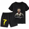 Summer Ronaldo Printed Children's Set Short-sleeved Shorts Suit Sports Kid T-shirt 2-piece Set Street Fashion Boys Baby Clothing