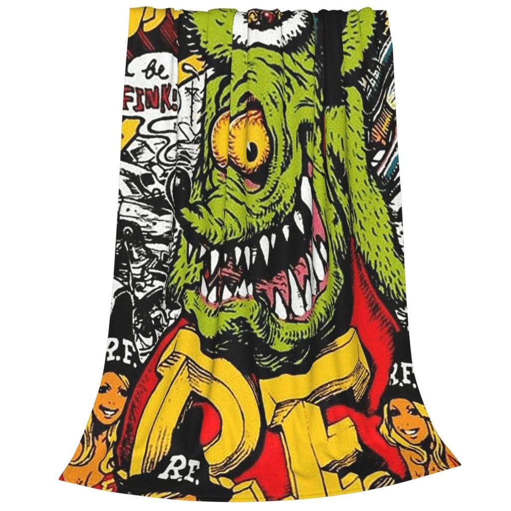 Tales Of The Rat Fink Anime Blanket Soft Warm Flannel Throw Blanket Bedspread for Bed Living Room Picnic Travel Home Couch