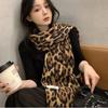 New Retro Leopard Tassel Scarf Women Classic Thickened Warm Shawl Y2K Korean Fringed Shawl
