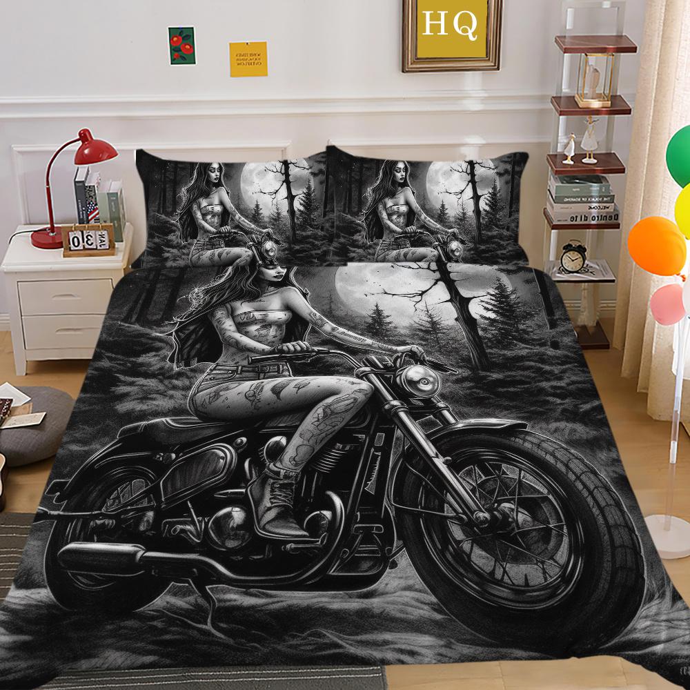 3D Beauty Skull Druck Bettwäsche Twin Size Polyester Tagesdecken Teen Design Mode Heimtextilien