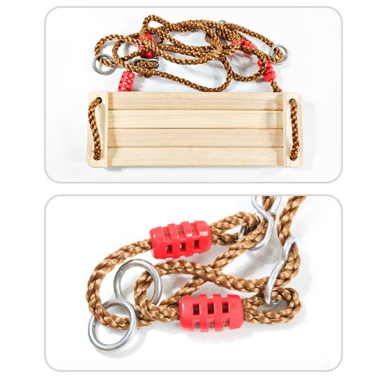 Holzschaukel für Erwachsene und Kinder, Pastorale Schaukel für den Außenbereich mit verstellbarem Seil, 100 kg maximale Tragkraft, Schaukel für den Hof und den Garten