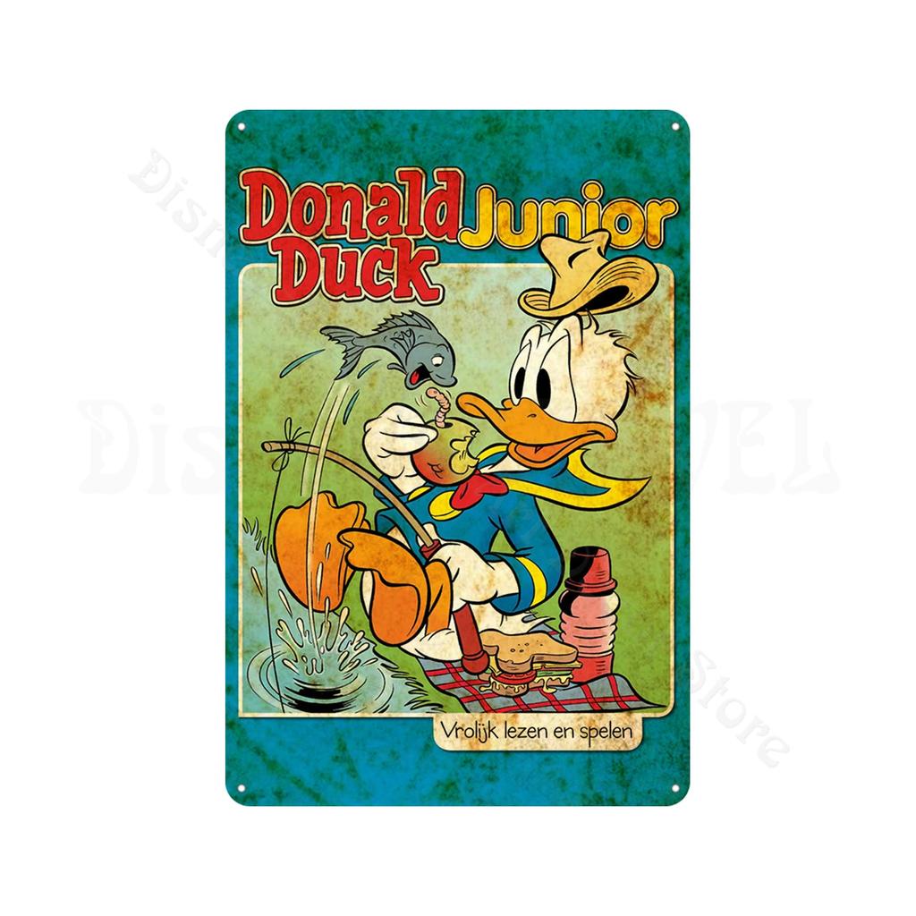 Retro Metal Tin Sign Donald Duck Tin Plaque Metal Poster Cartoon Tin Plate Metal Sign For Man Cave Club Decoration
