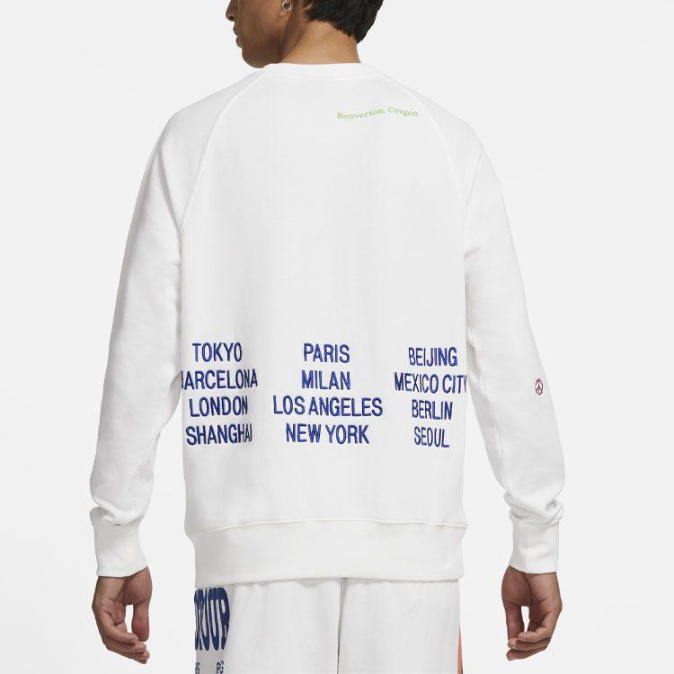 Nike Sportswear World Tour Logo Bestickter Hoodie Weiß DD0883-100