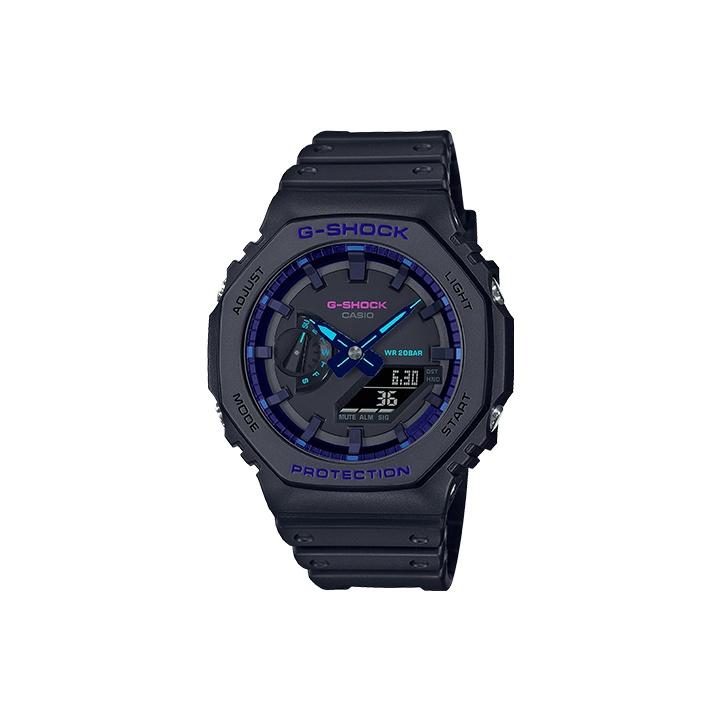 G-SHOCK Stadtkampf Lässiger Modetrend Stoßfest Wasserdicht Quarzwerk Harzarmband Uhr Herrenuhren Schwarz GA-2100VB-1APR
