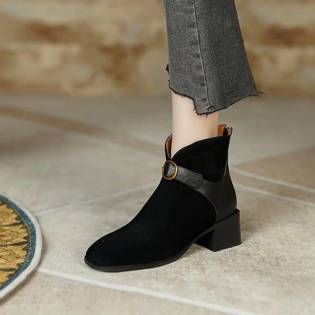 Winter 2024 Autumn Ankle Boots for Women New In Booties Large Size Warm Designer Luxury Hot Trend Footwear Y2k Woman Short Shoes