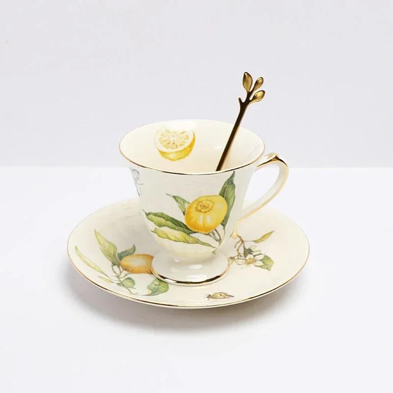 Farfurie Ceramică Stil European Elegant Model Lămâie Farfurie Cină Friptură Set Ceașcă Cafea Farfurie Desert Bucătărie Occidentală