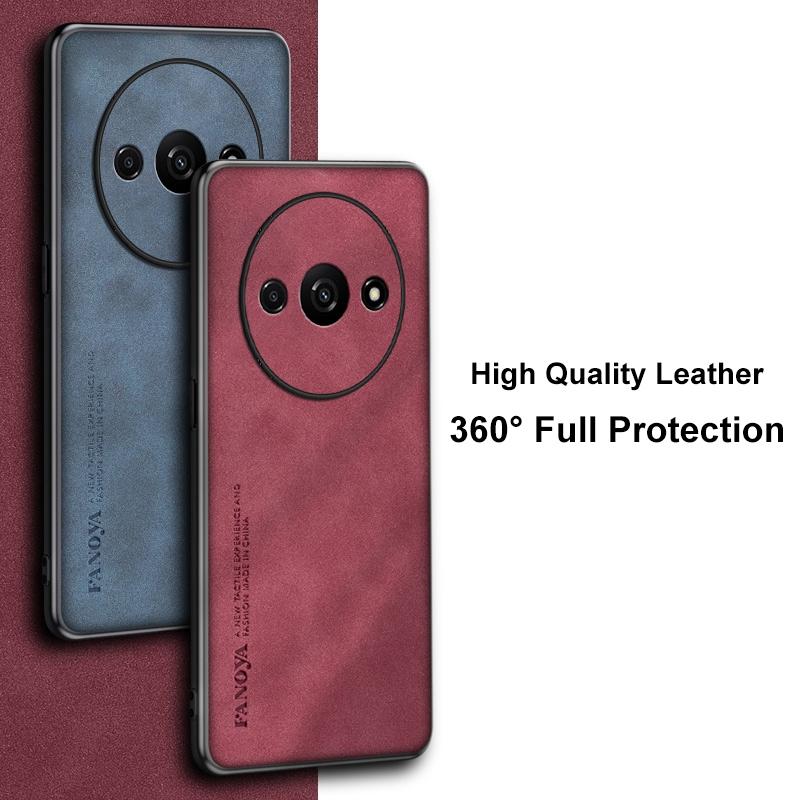Pro Redmi A3 A3X 4G Pouzdro Luxusní PU Kožené Pouzdro na Telefon Pro Xiaomi Poco C61 RedmiA3 Zadní Kryt Matné Silikonové Plná Ochrana