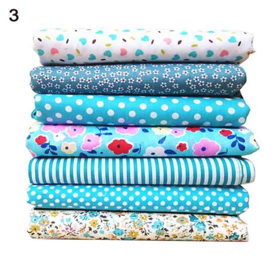 7Pcs/Set Quilting Fabric Flower Umbrella Printed DIY Sewing Craft Cotton Cloth