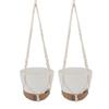2 Pack 10 Inch Self Watering Hanging Planter Plastic Wood Hanging Flower Pot Basket with Drainage