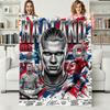 Fußballstar Haaland Doppel-Trikot Fleece-Decke Gemütliche Leichte Überwurfdecke für Bett Wohnzimmer Reise Teenager-Dekoration Sportler Sport-Decke