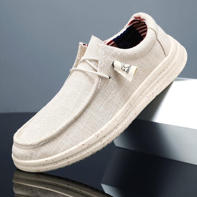 Large size men's canvas casual shoes one pedal driving lazy shoe cloth